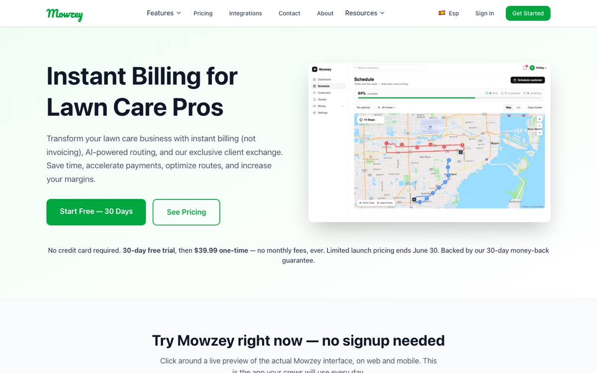Homepage of Mowzey (mowzey.com)